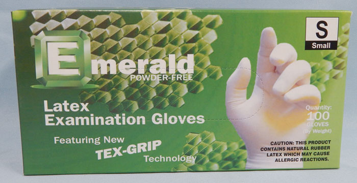Emerald brand green box - small gloves